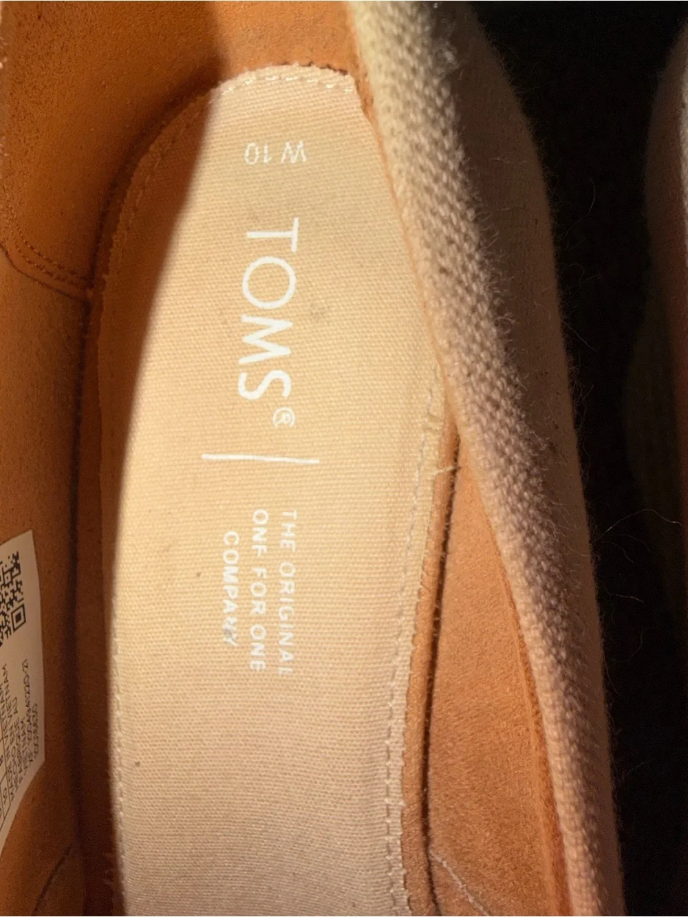 Toms Cream Canvas Espadrille Peep-Toe Wedge